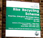 Our address - Waltham forest bike recycling scheme- click to enlarge